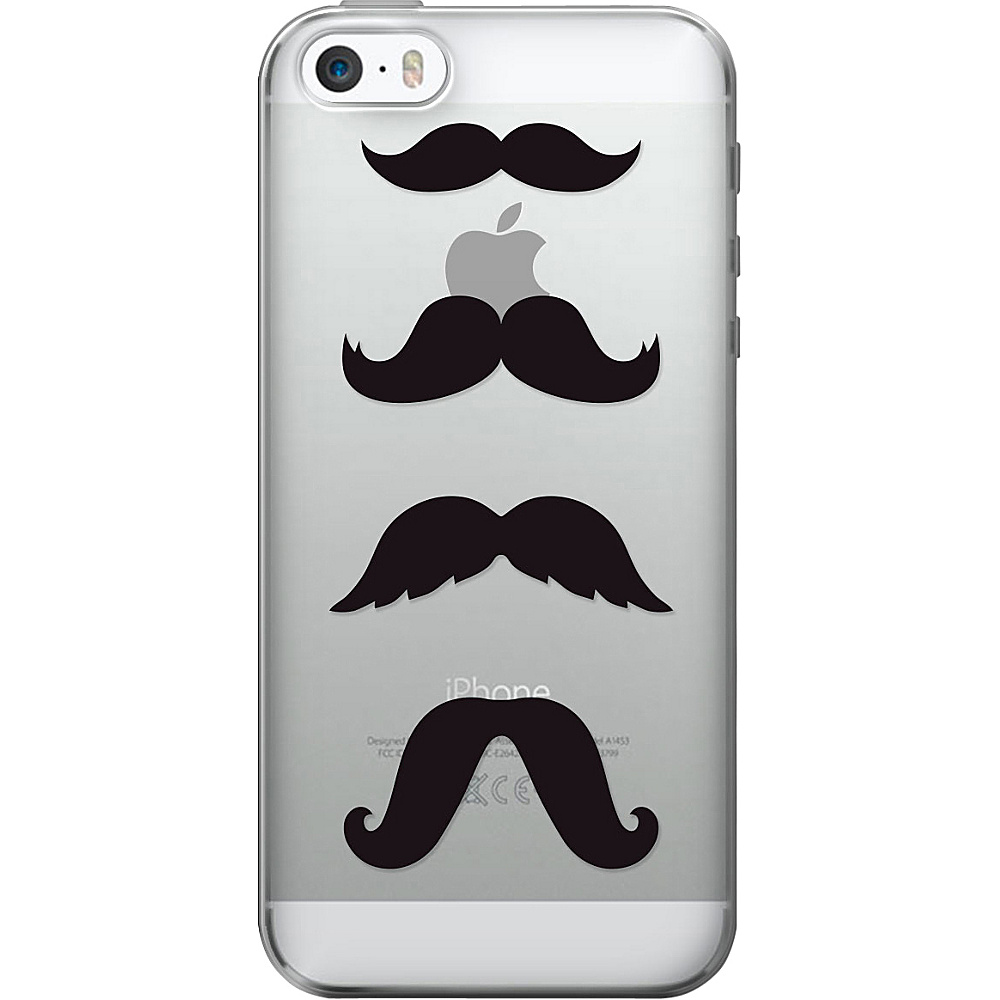 Centon Electronics OTM Clear iPhone SE 5 5S Case Hipster Prints Mustache Centon Electronics Electronic Cases