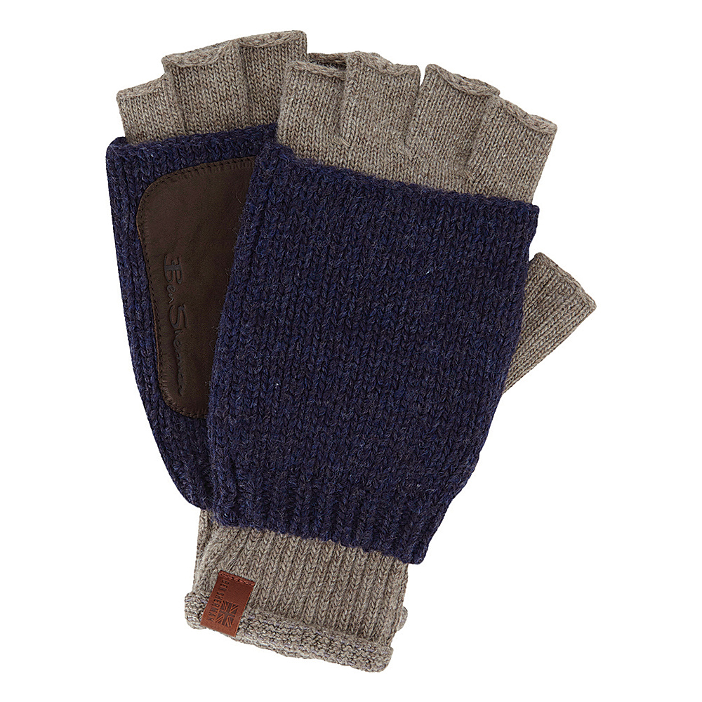 Ben Sherman Double Layer Knit Fingerless Gloves Champagne Ben Sherman Hats Gloves Scarves