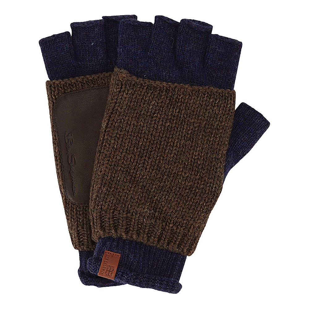 Ben Sherman Double Layer Knit Fingerless Gloves Navy Blazer Ben Sherman Gloves