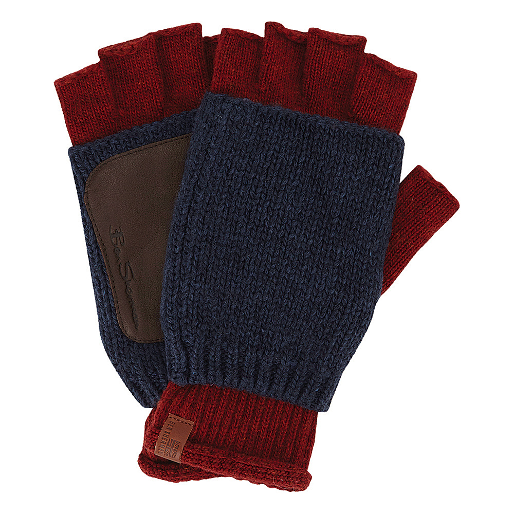 Ben Sherman Double Layer Knit Fingerless Gloves Zinfandel Ben Sherman Hats Gloves Scarves