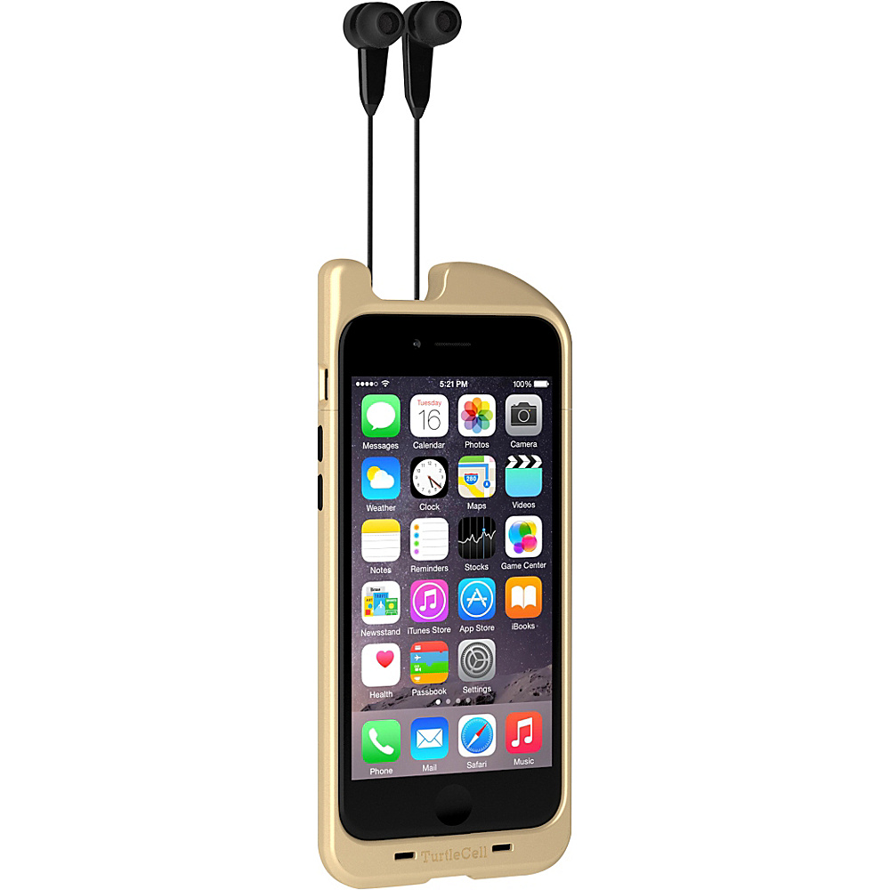 Digital Treasures TurtleCell Retractable Headphone Case for iPhone 6 Gold Digital Treasures Electronic Cases