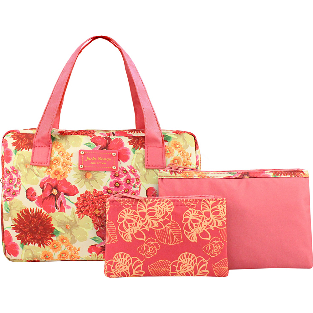 Jacki Design Miss Cherie 3 Piece Cosmetic Bag Gift Set Coral Jacki Design Women s SLG Other