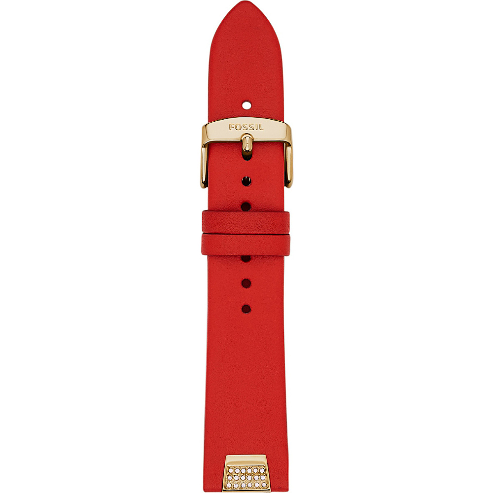 Fossil Leather 20mm Watch Strap Red Fossil Watches
