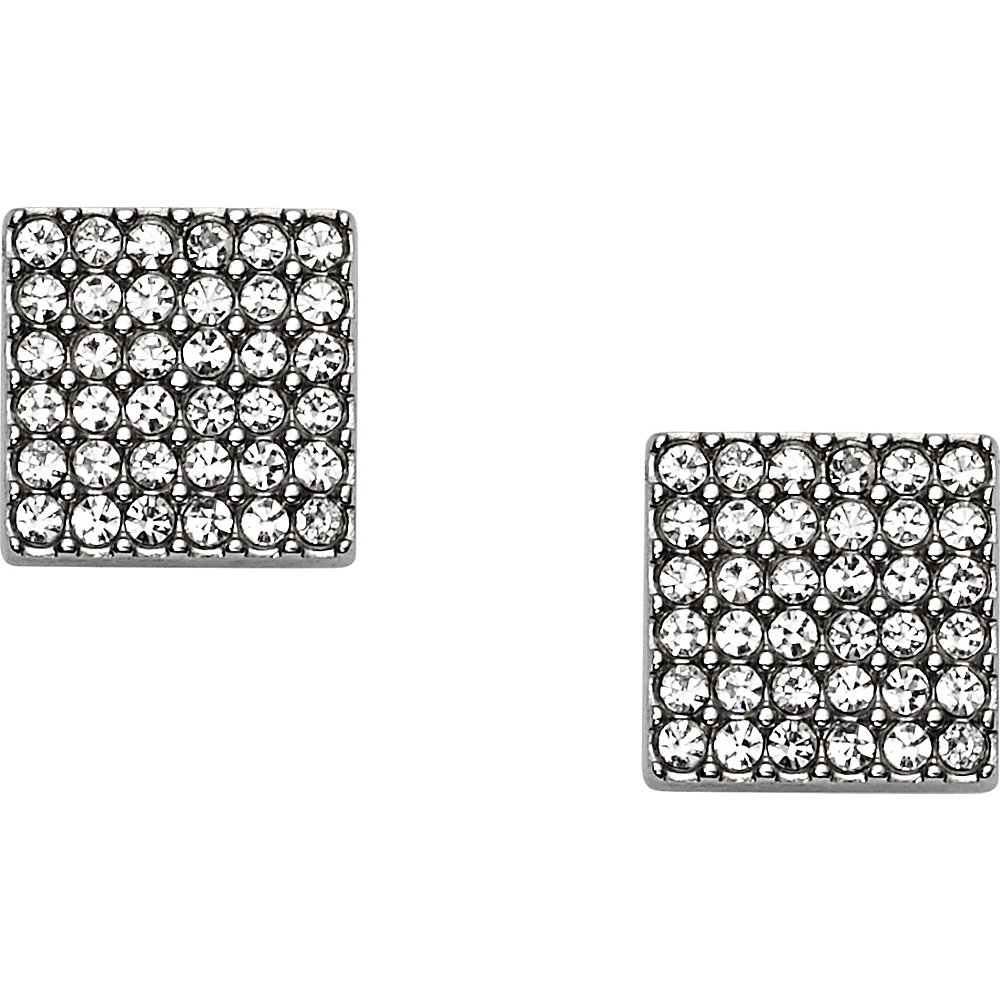 Fossil Square Pav Studs Silver Fossil Jewelry