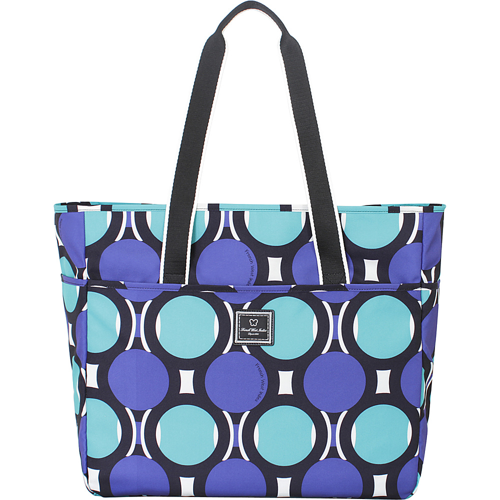 French West Indies 18 Weekender Tote Retro Dot Teal French West Indies Luggage Totes and Satchels