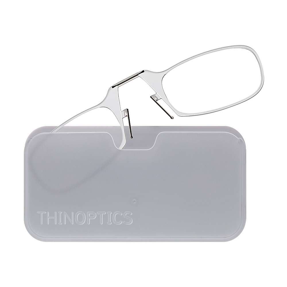 ThinOPTICS Reading Glasses 1.50 White Case Clear Frames ThinOPTICS Sunglasses