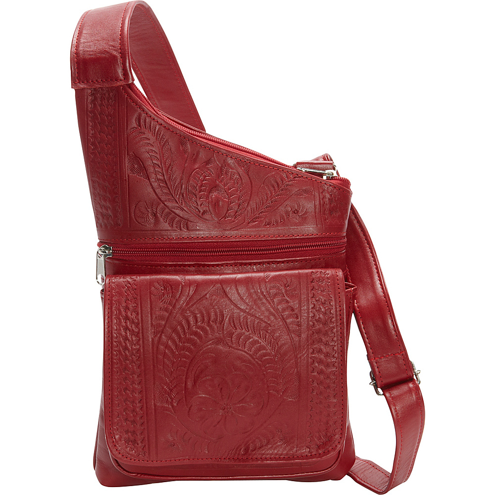 Ropin West Crossover Sling Red Ropin West Leather Handbags