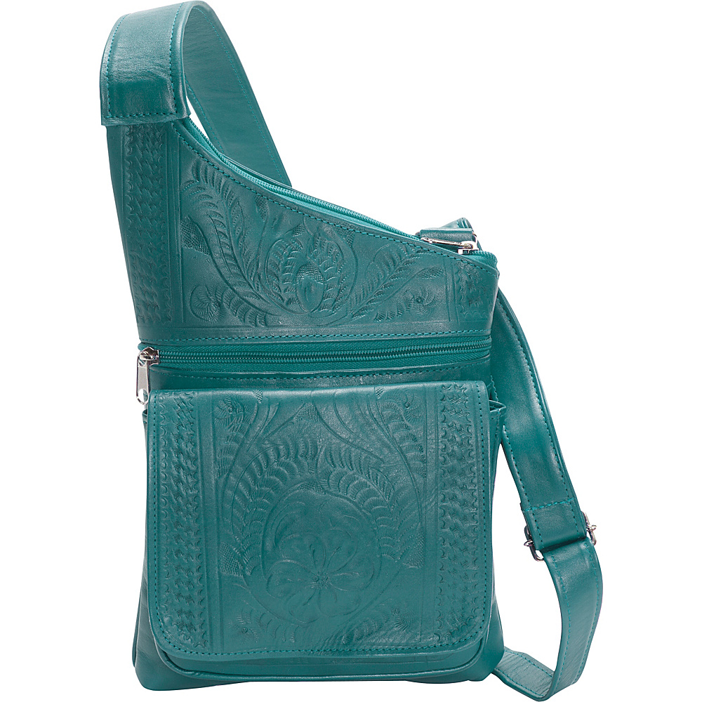 Ropin West Crossover Sling Turquoise Ropin West Leather Handbags