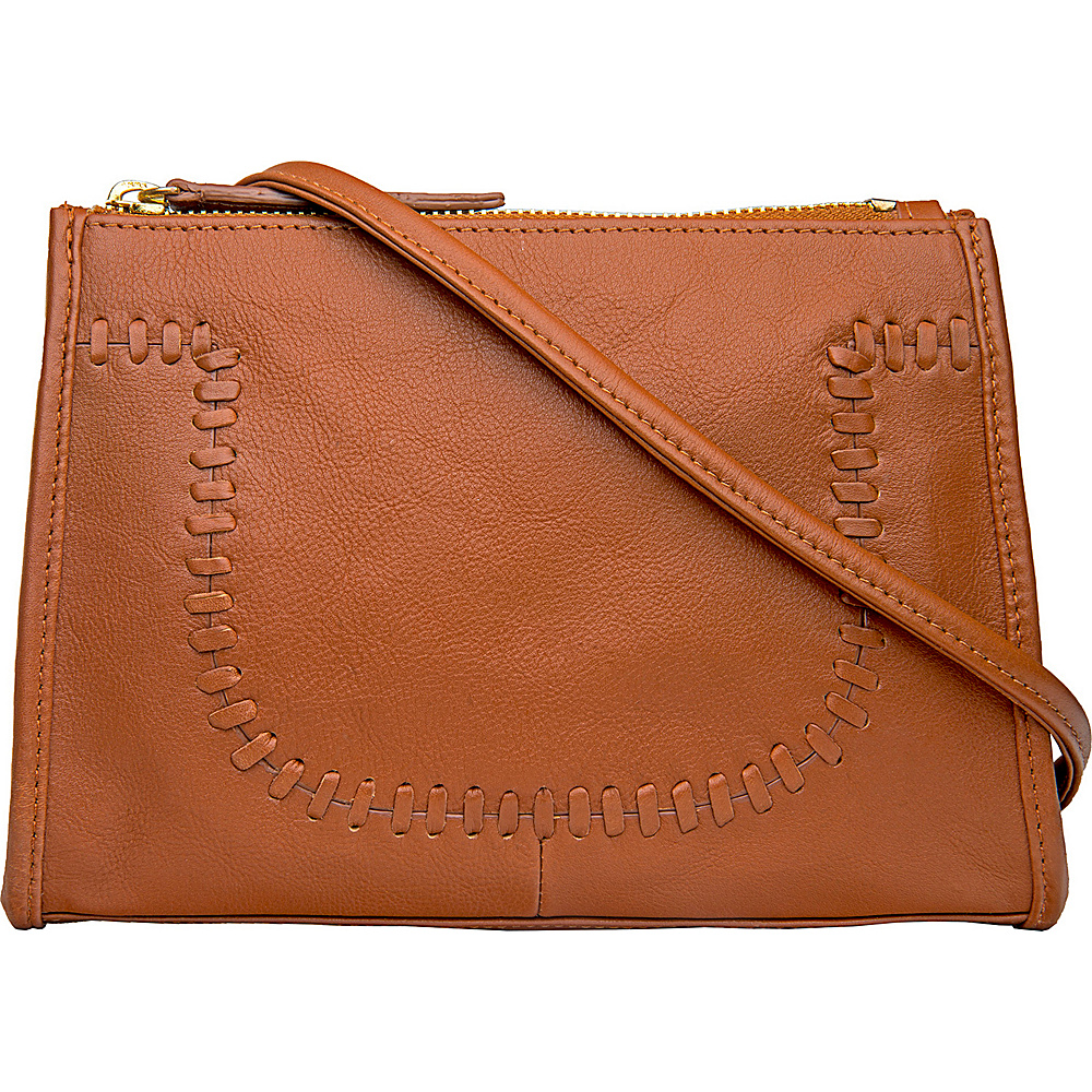 Hidesign Mina Leather Cross body Tan Hidesign Leather Handbags