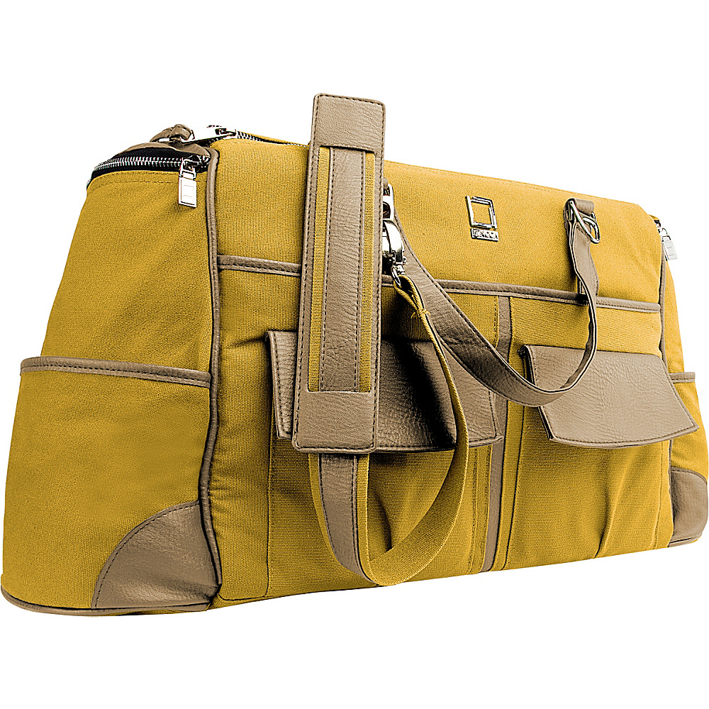 Lencca Alpaque Duffel Carry on Traveler s Bag Mustard Yellow Cool Camel Lencca Travel Duffels