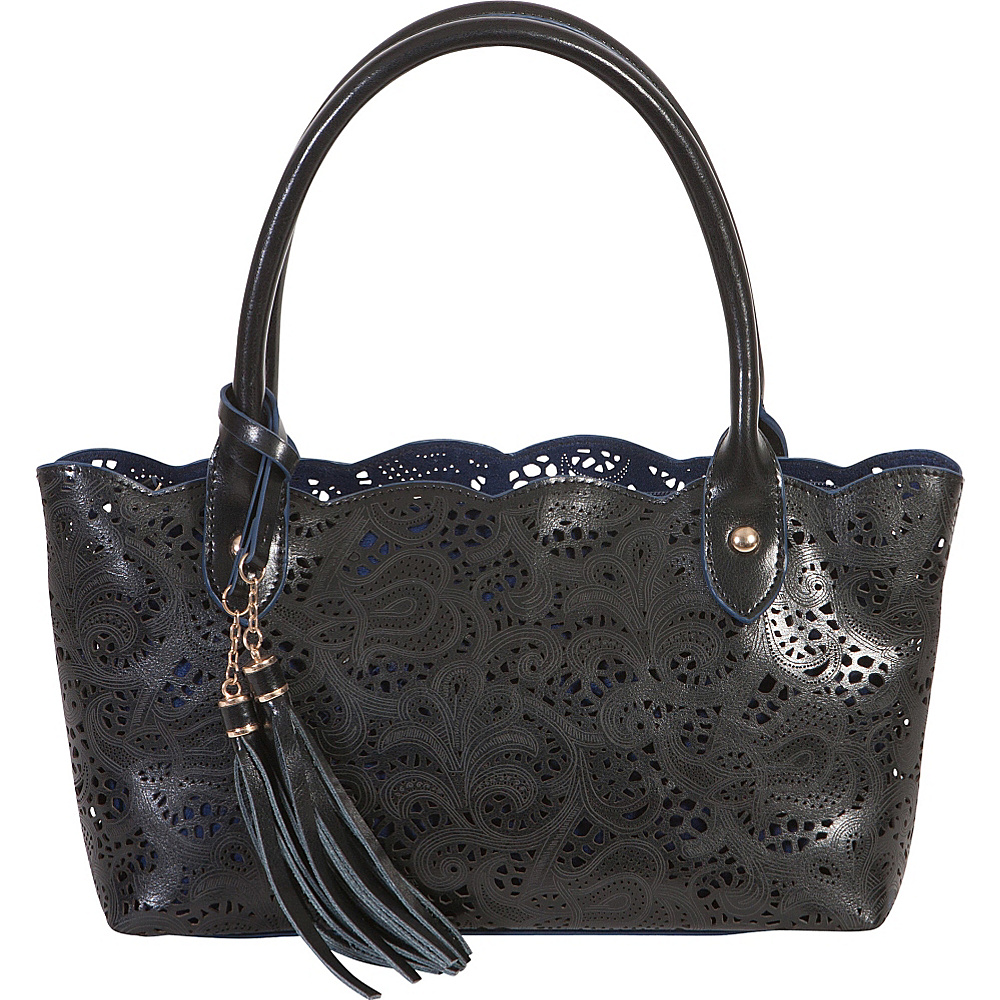 BUCO Small Leather Lace Tote Black BUCO Leather Handbags