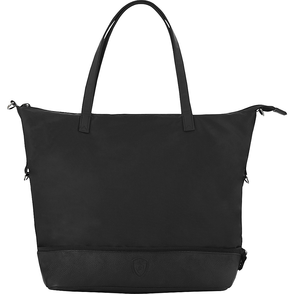 Heys America Zip Packaway Tote BLACK LIME Heys America Fabric Handbags