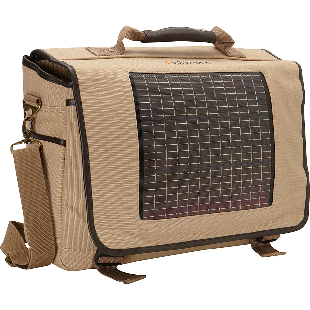 Eclipse Solar Gear Fusion Canvas Solar Messenger Bag Tan Eclipse Solar Gear Messenger Bags