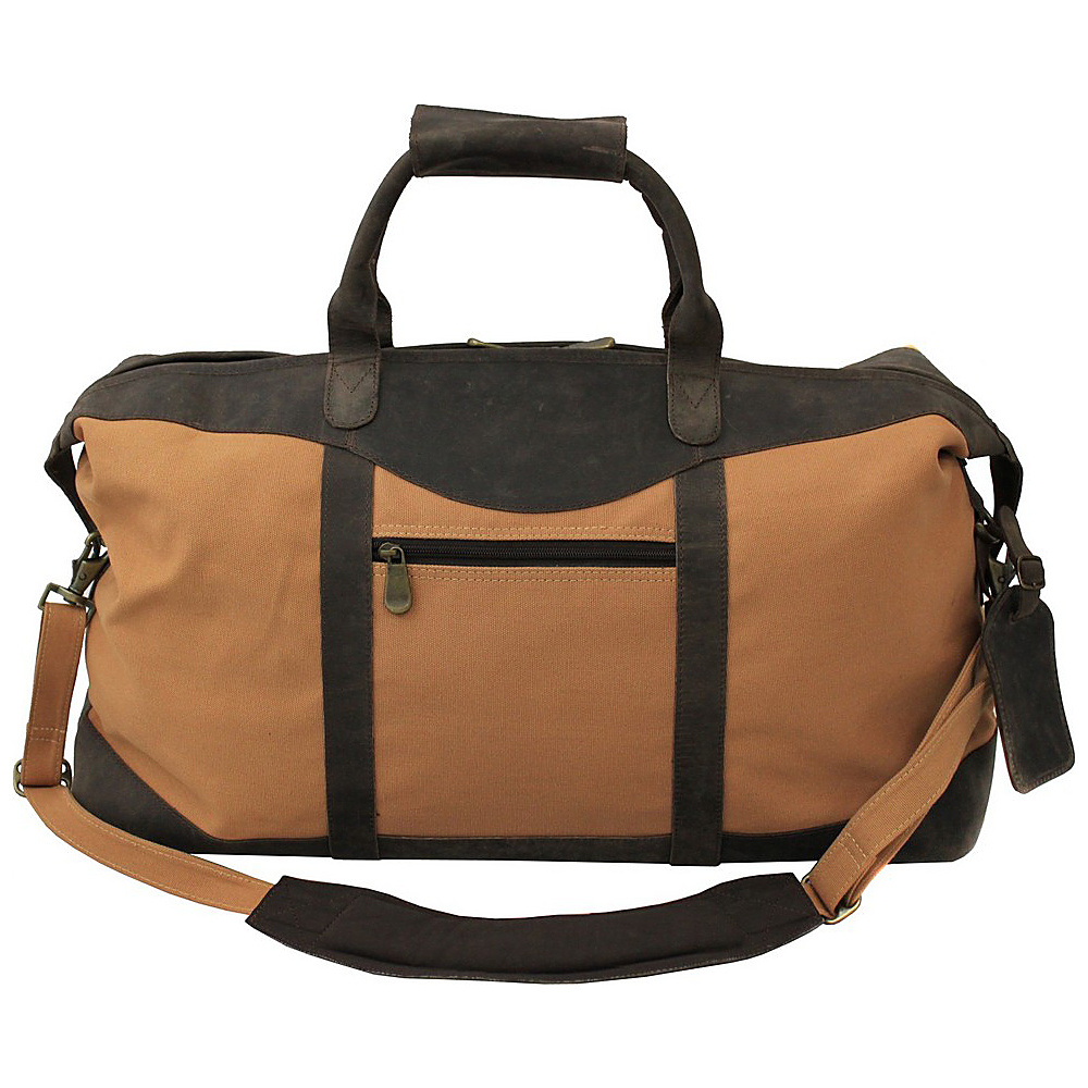 Canyon Outback Utah Canyon Collection 22 Canvas and Leather Duffel Bag Beige and Brown Canyon Outback Travel Duffels