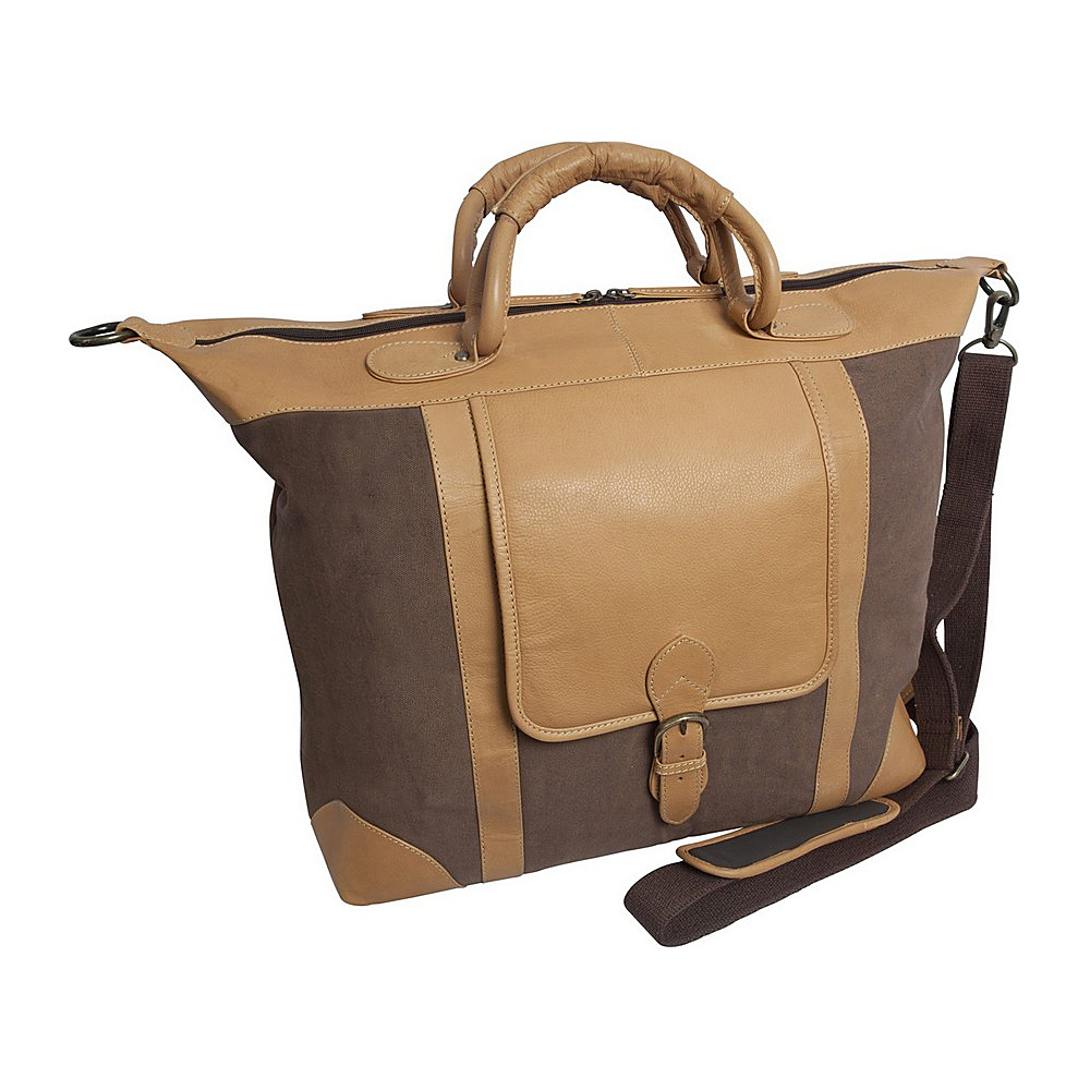 Canyon Outback Titus Canyon 18 Inch Leather and Canvas Duffel Bag Brown Canyon Outback Travel Duffels