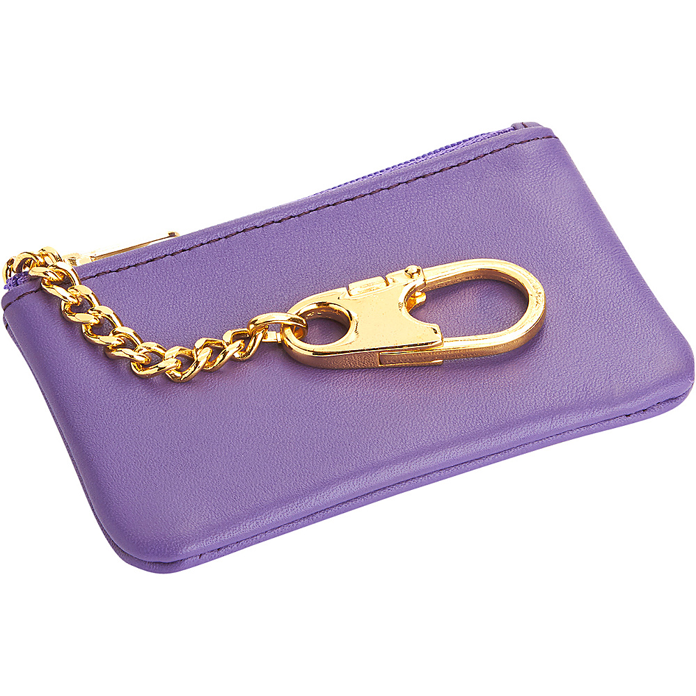 Royce Leather Slim Coin Key Holder Wallet Purple Royce Leather Women s Wallets