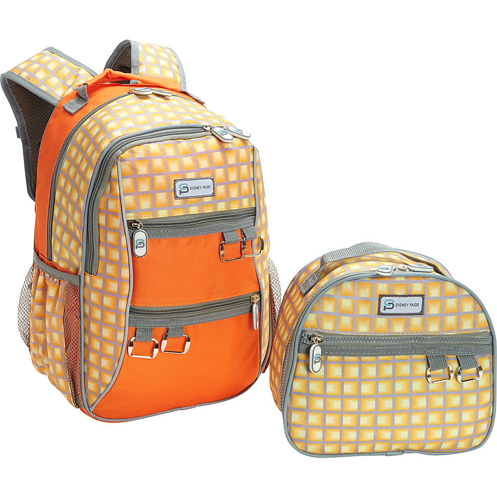 Sydney Paige Buy One Give One Kids Backpack Lunch Bag Set Orange Tunnels Sydney Paige Everyday Backpacks