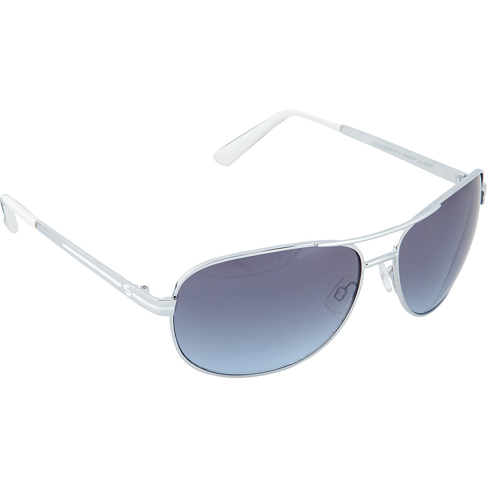 SouthPole Eyewear Metal Aviator Sunglasses Silver White SouthPole Eyewear Sunglasses