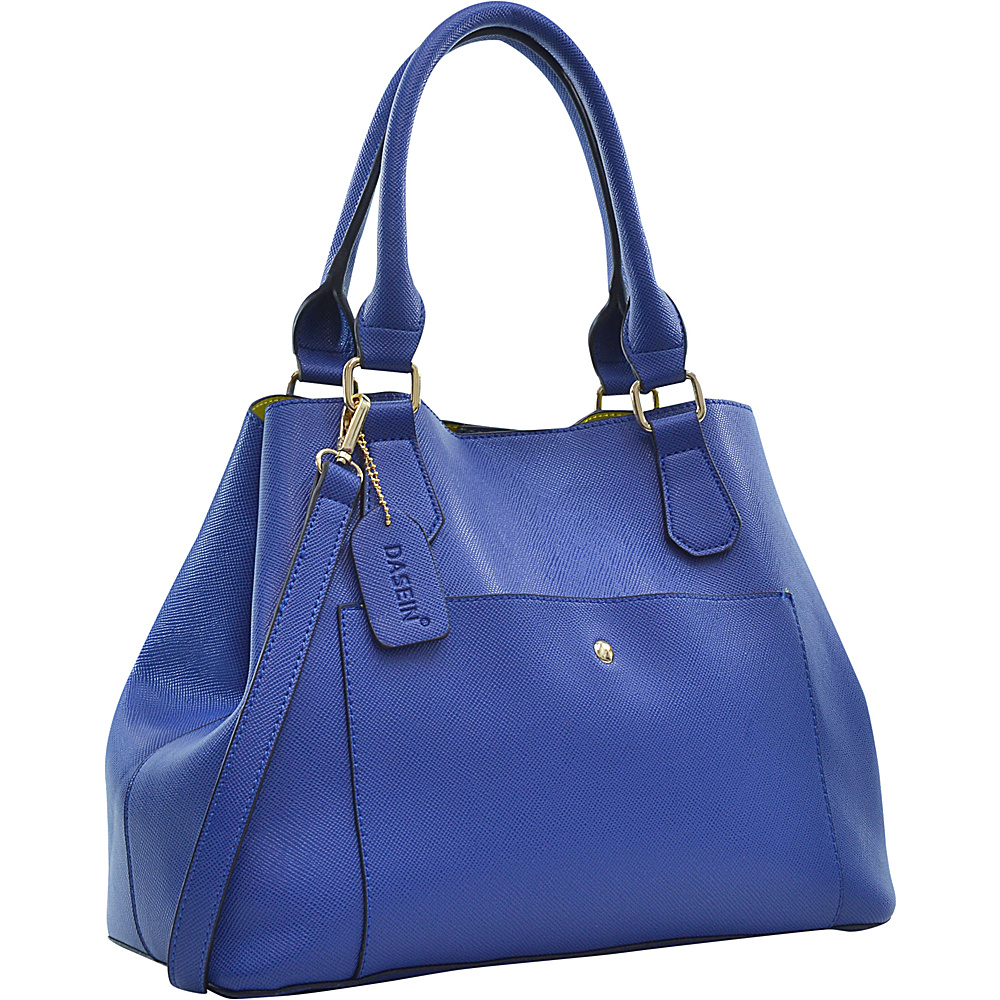 Dasein Gathered Top Satchel Blue Dasein Manmade Handbags