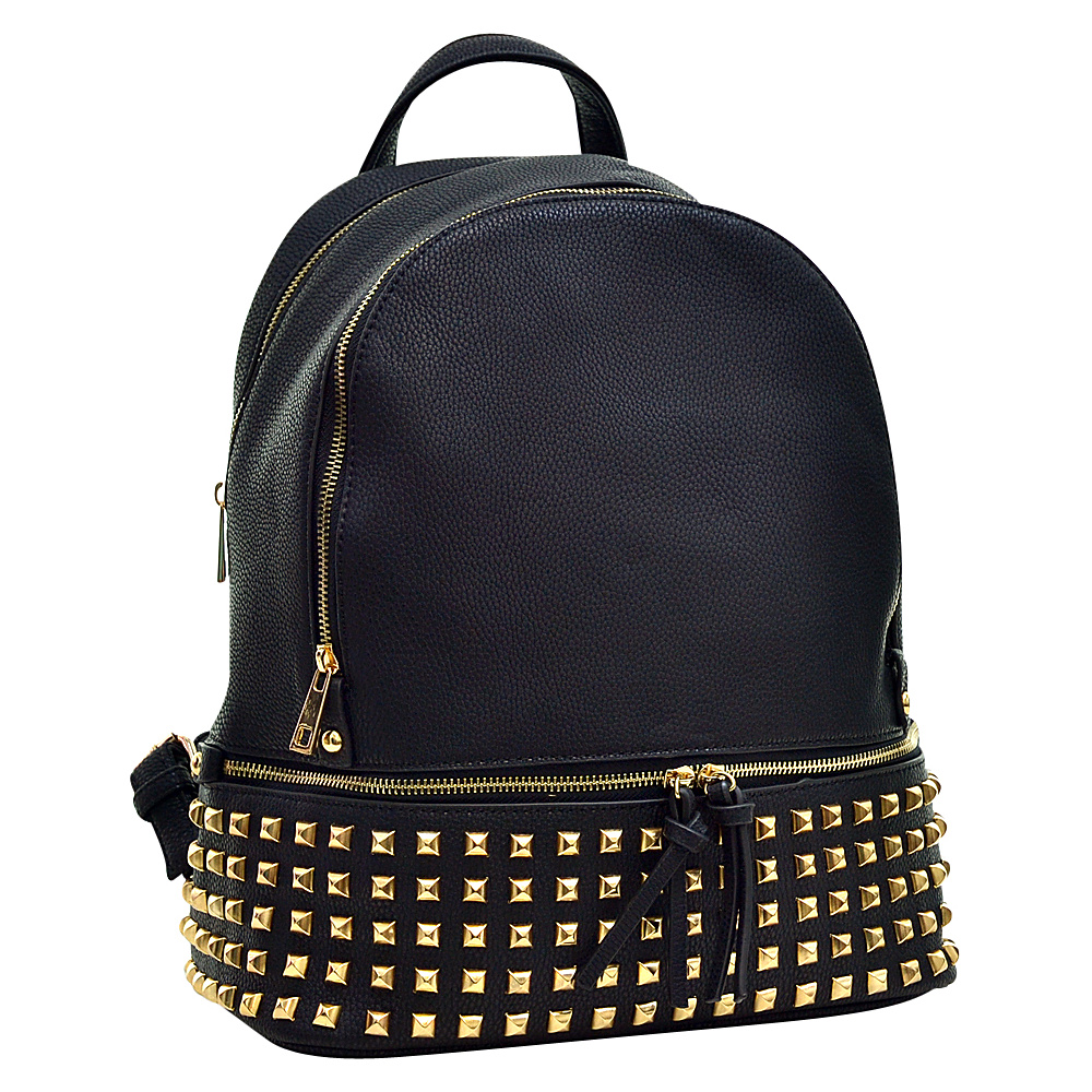 Dasein Buffalo Faux Leather Studded Backpack Black Dasein Manmade Handbags