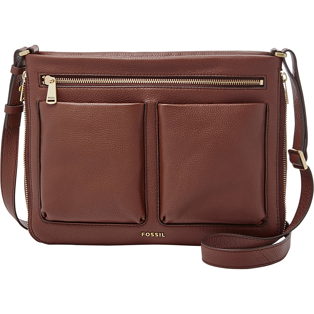 Fossil Piper Small Crossbody Brown Fossil Leather Handbags