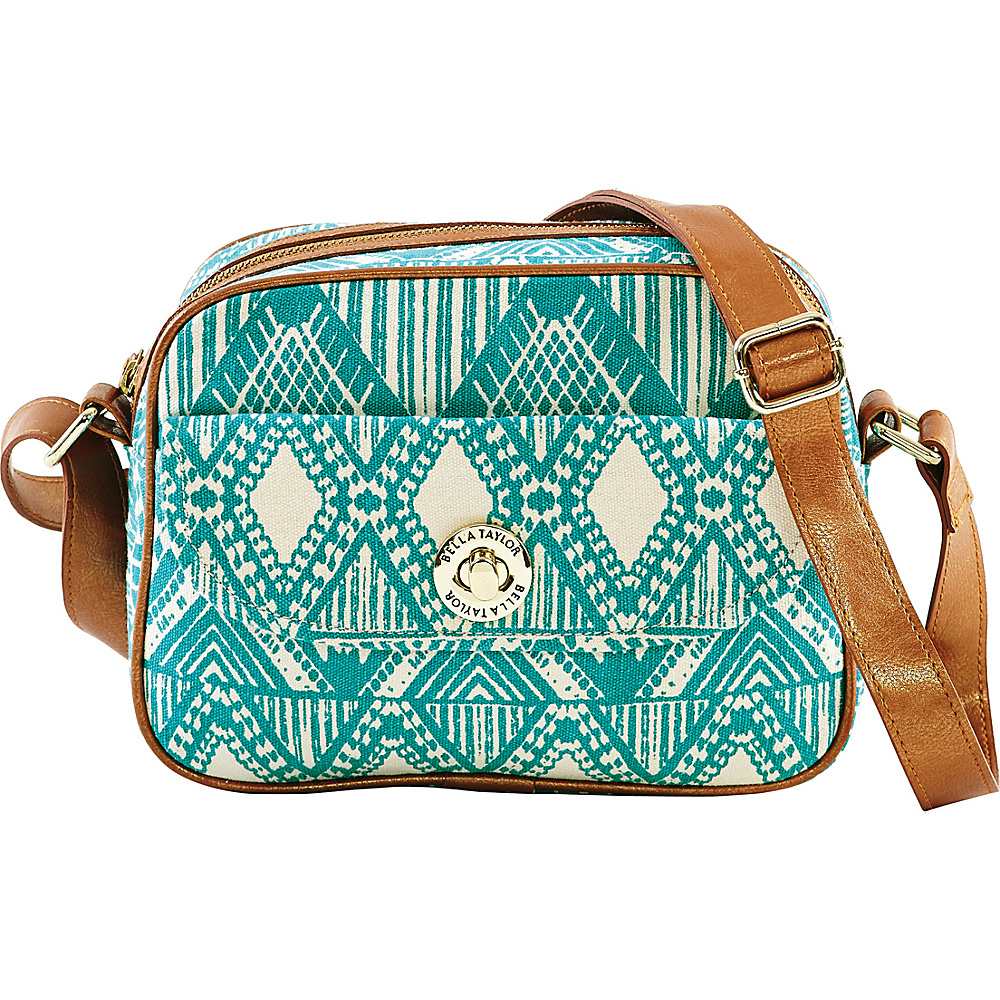 Bella Taylor Tahiti Teal Mini Messenger Crossbody Blue Bella Taylor Fabric Handbags