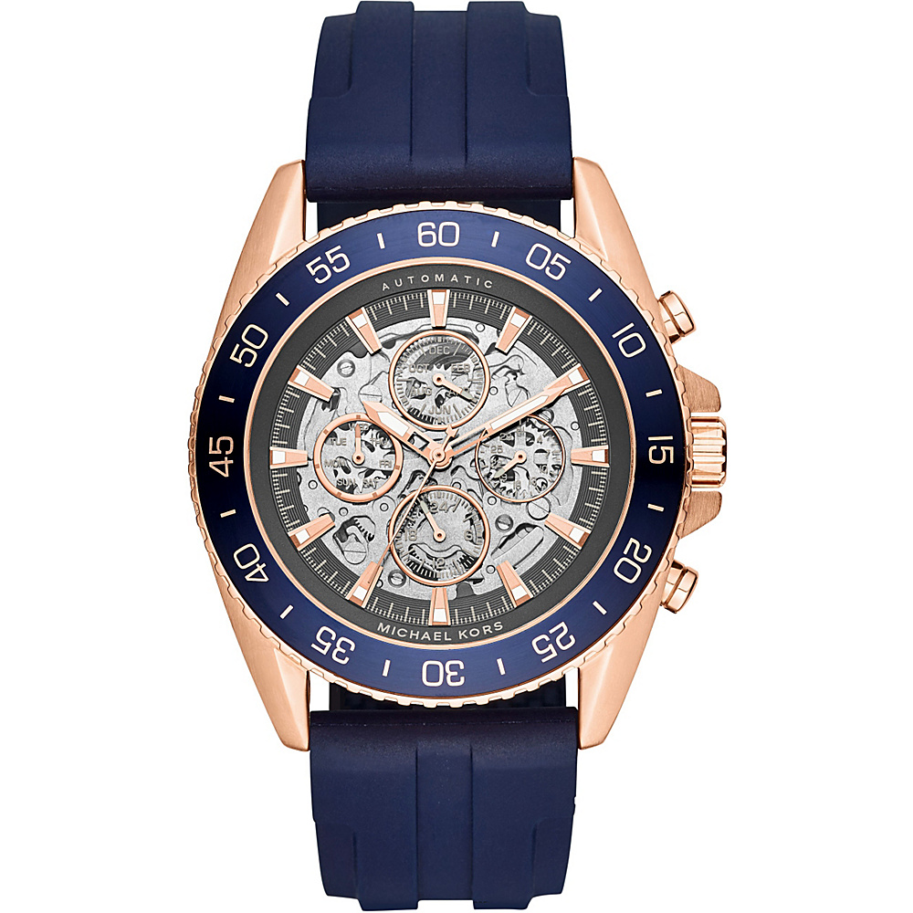 Michael Kors Watches JetMaster Silicone Skeleton Automatic Watch Blue Michael Kors Watches Watches