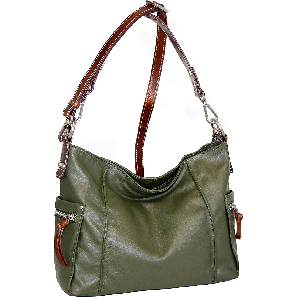 Nino Bossi Peggy Sue Crossbody Green Nino Bossi Leather Handbags