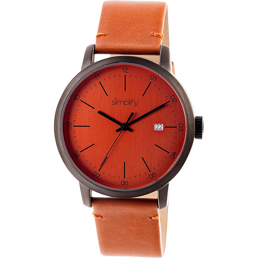 Simplify 2500 Unisex Watch Gunmetal Orange Simplify Watches