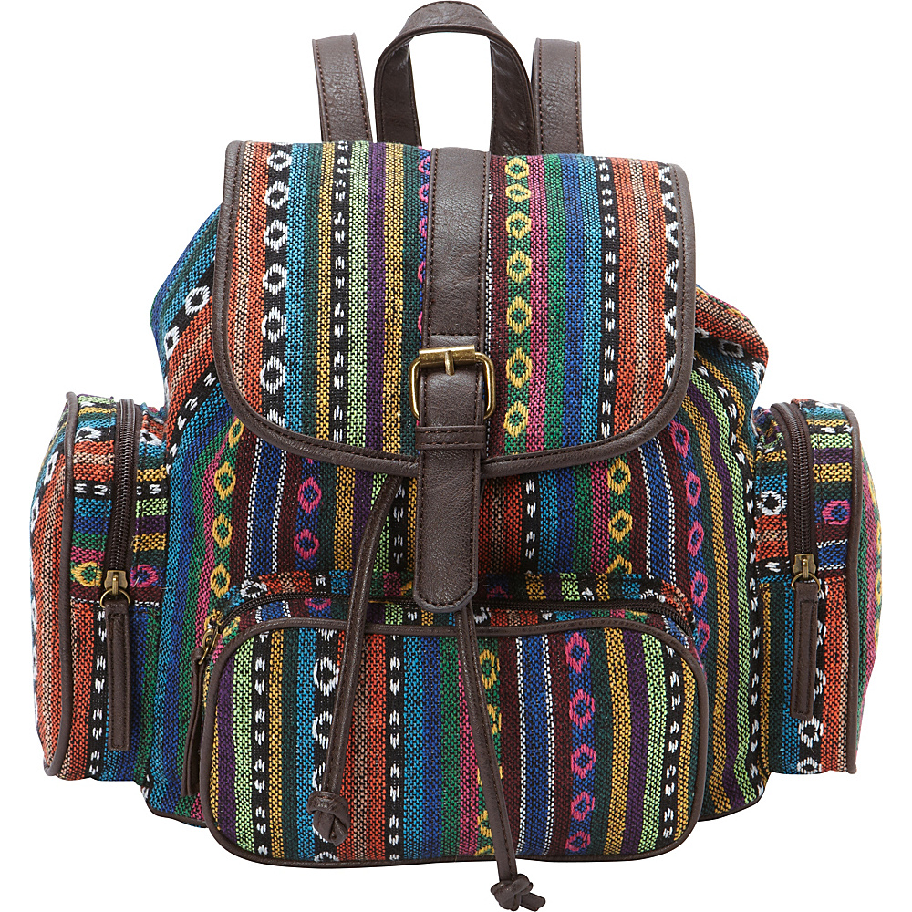 Ann Creek Women s Hetis Multi stripe Backpack Multi Ann Creek Fabric Handbags