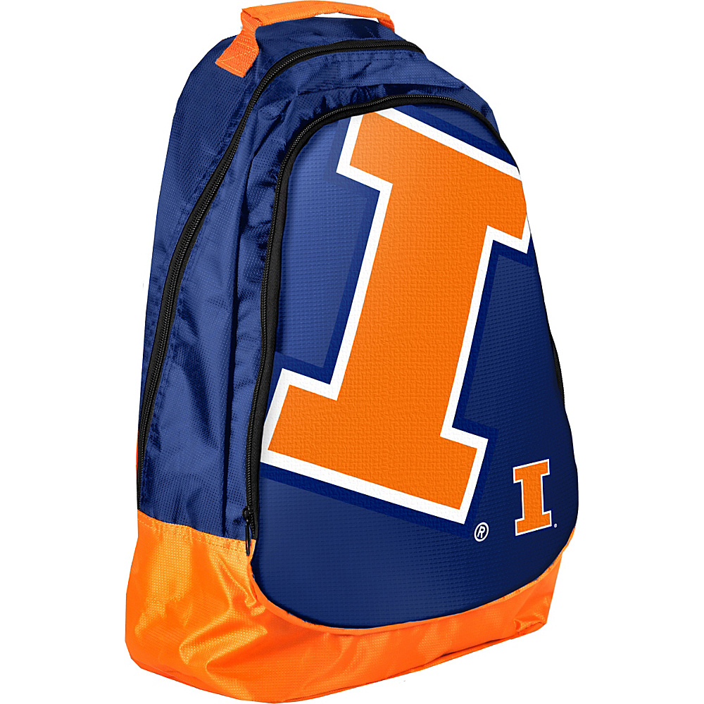 Forever Collectibles NCAA Forever Collectibles Core Structured Backpack University of Illinois Fighting Illini Orange Forever Collectibles Everyday Backpacks