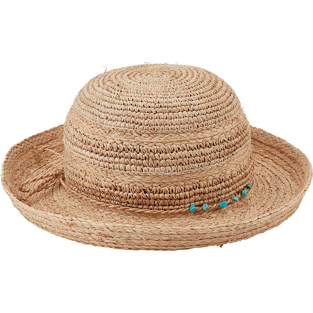 San Diego Hat Raffia Kettle Brim Turquoise Trim Hat Brown San Diego Hat Hats Gloves Scarves