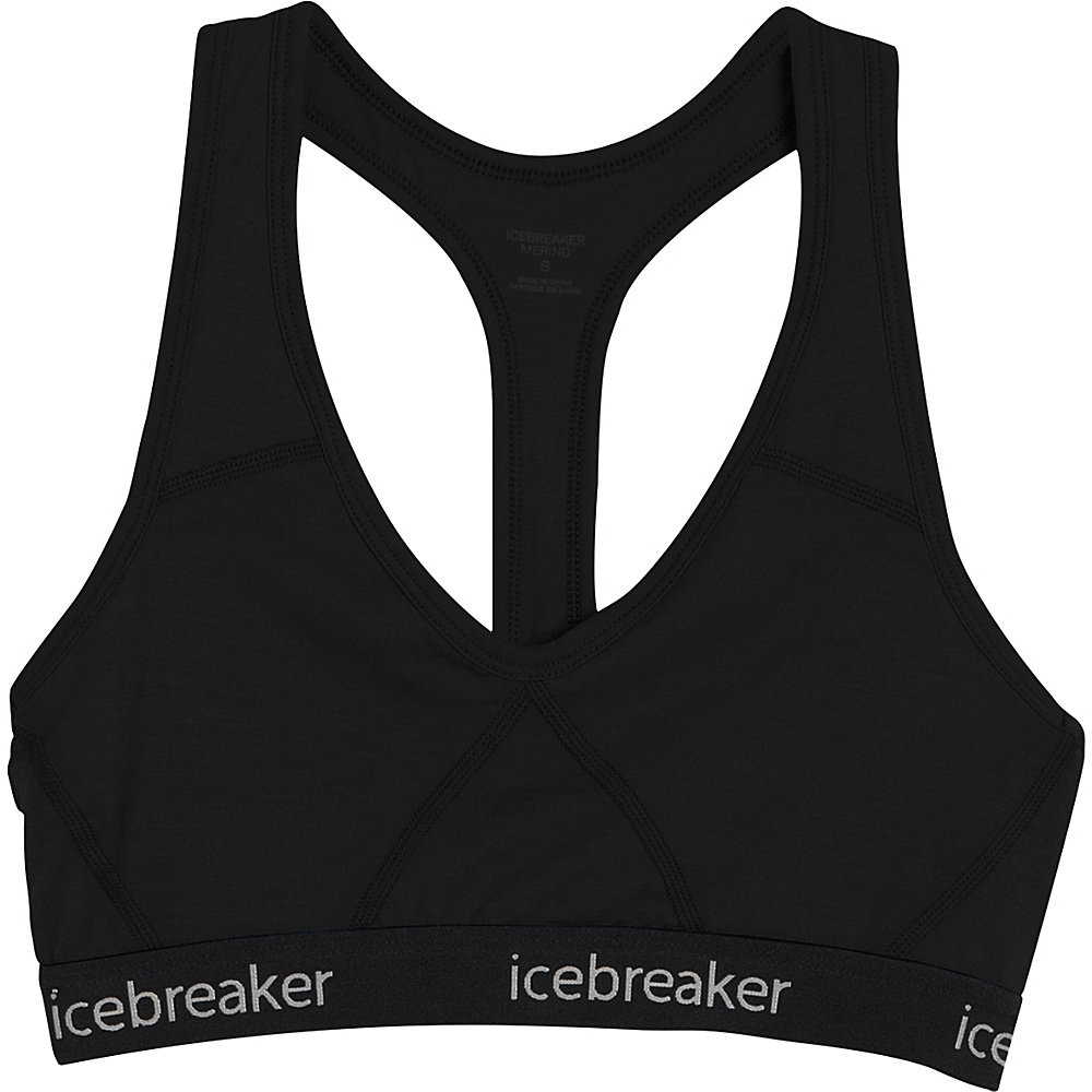 Icebreaker Womens Sprite Racerback Bra S Black Icebreaker Women s Apparel