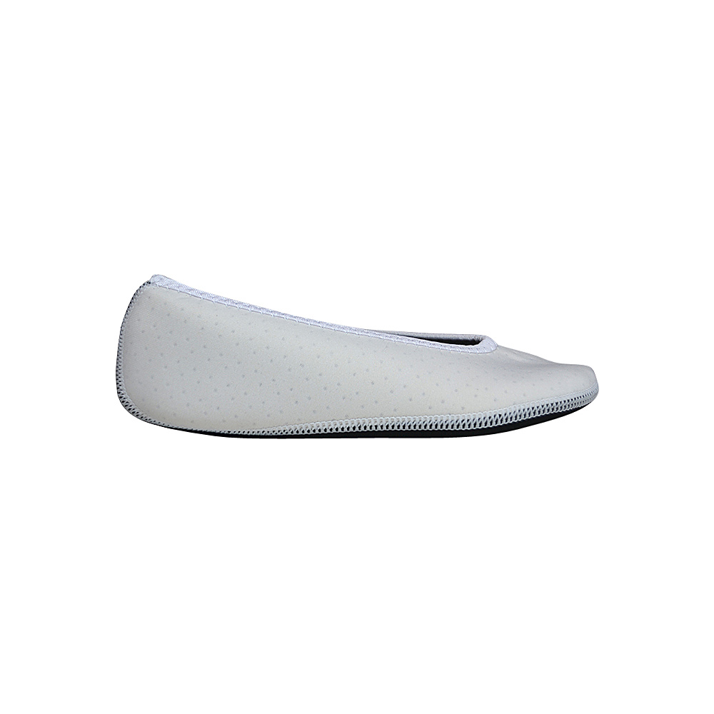 NuFoot Ballet Flats Travel Slippers Solids M White Large NuFoot Women s Footwear