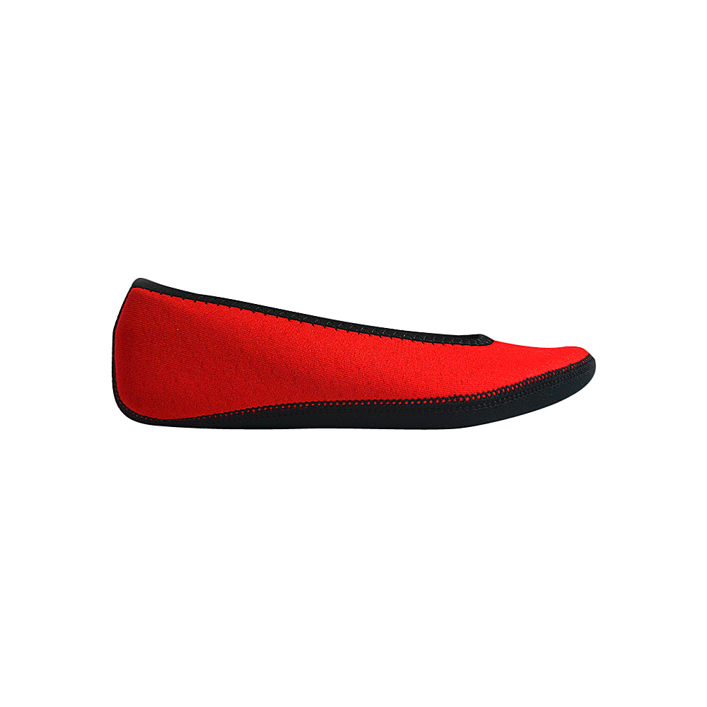 NuFoot Ballet Flats Travel Slippers Solids S Red Large NuFoot Women s Footwear