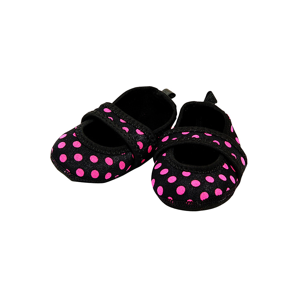 NuFoot Girls Betsy Lou Travel Slippers Black Pink Polka Dot 0 6 months NuFoot Women s Footwear