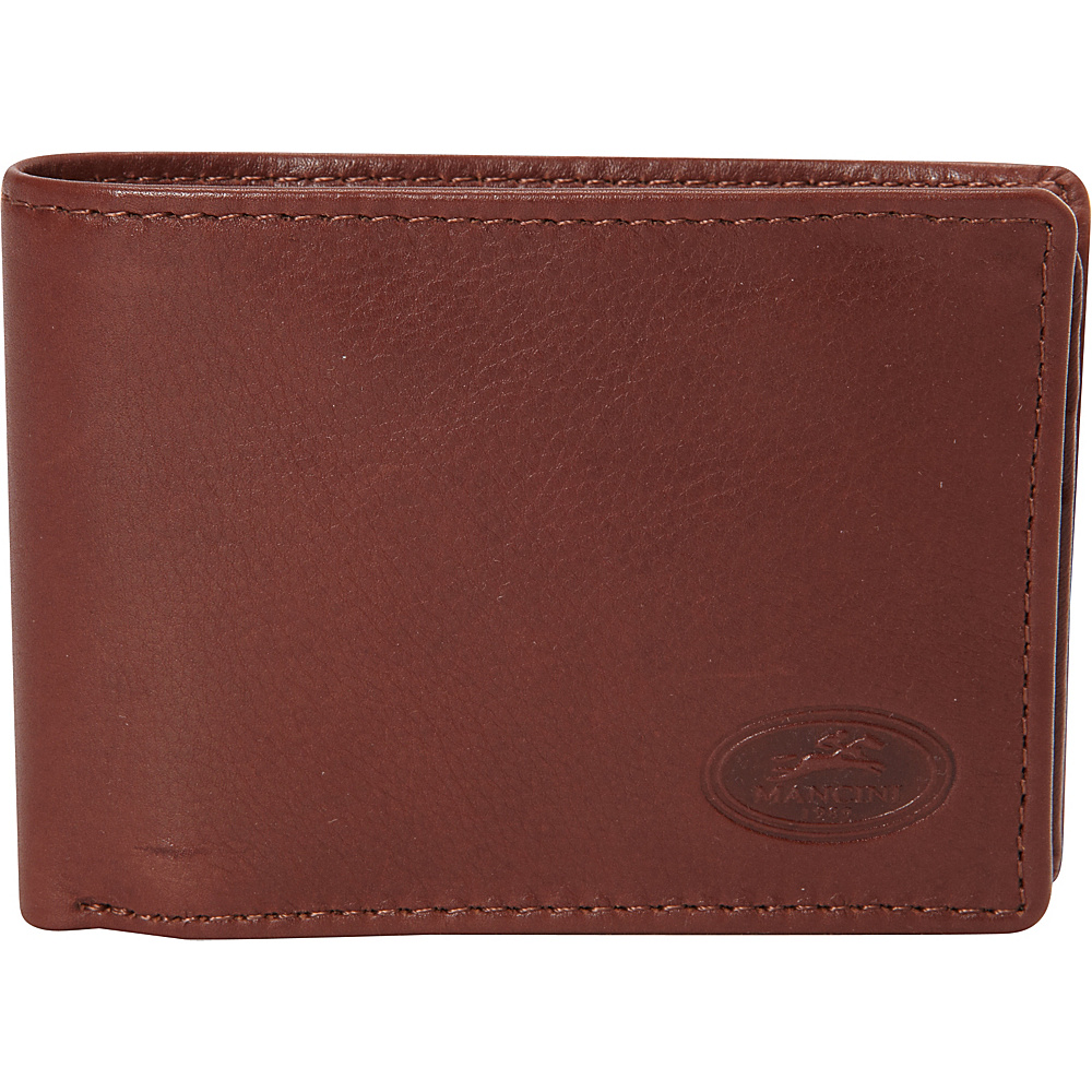 Mancini Leather Goods Mens RFID Secure Center Wing Wallet Cognac Mancini Leather Goods Men s Wallets