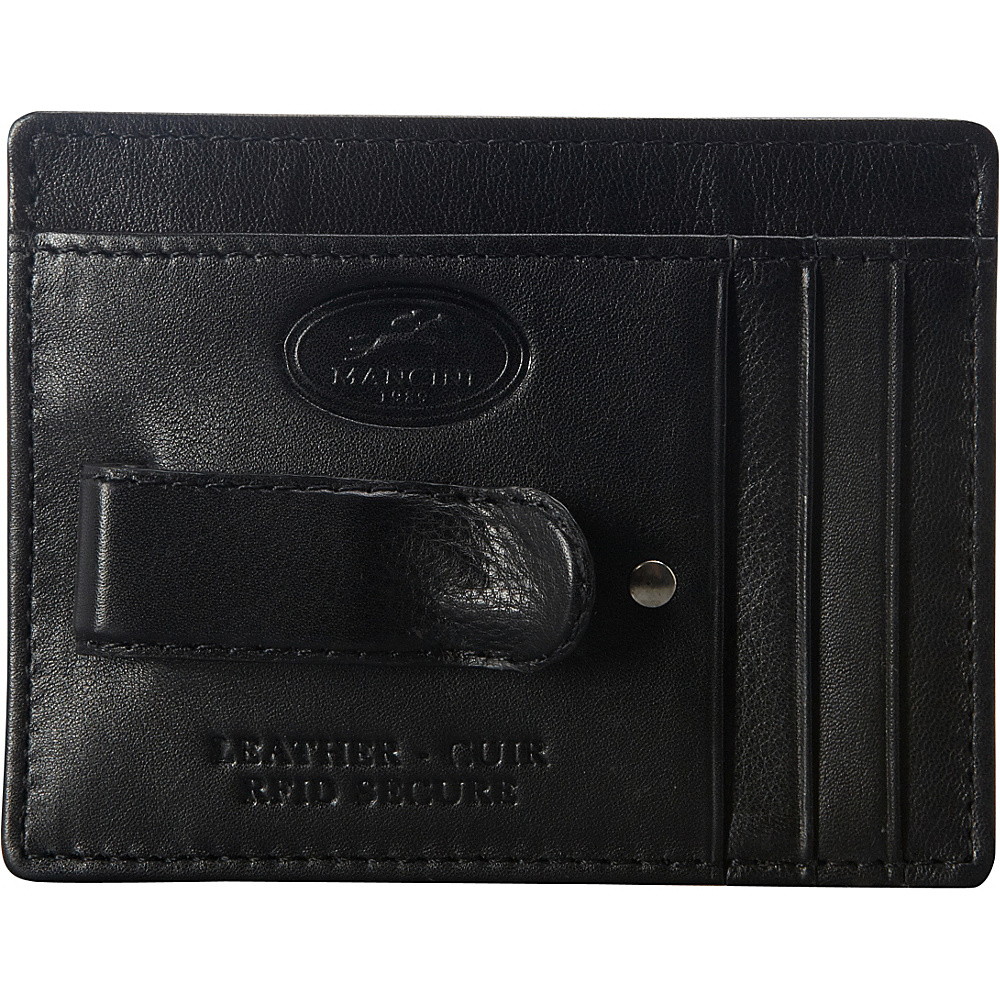 Mancini Leather Goods RFID Secure Deluxe Magnetic Bill Clip Black Mancini Leather Goods Men s Wallets