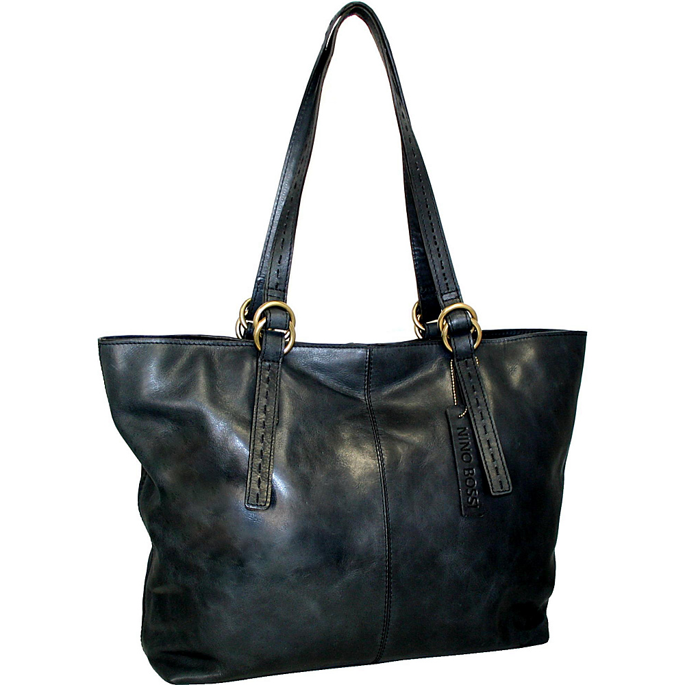 Nino Bossi Lay Down Sally Tote Black Nino Bossi Leather Handbags