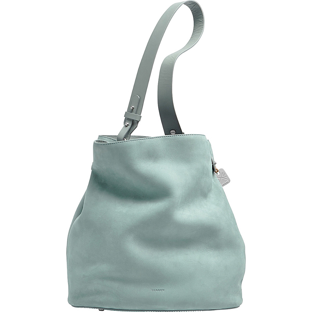 Skagen Amberline Leather Bucket Bag Chambray Skagen Leather Handbags