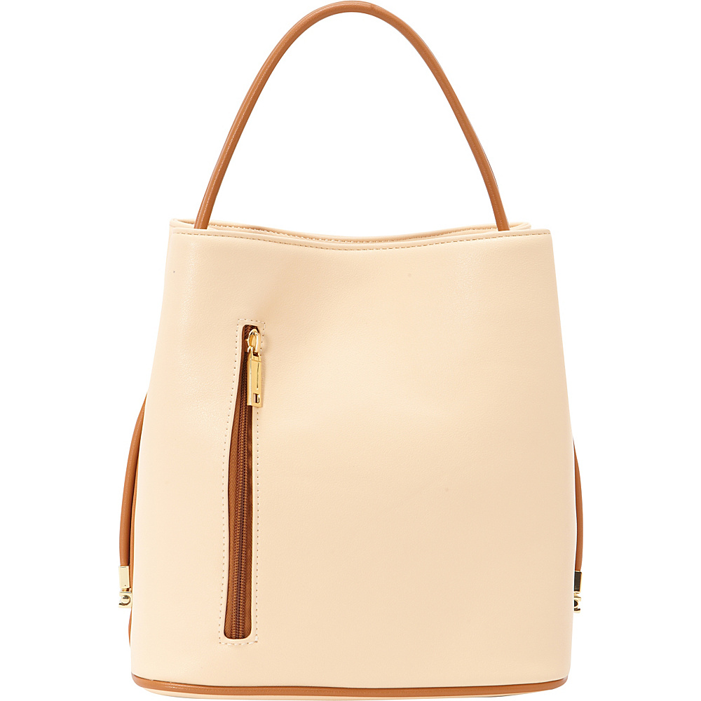 Samoe Classic Convertible Handbag Light Apricot Luggage Handle CL Samoe Manmade Handbags