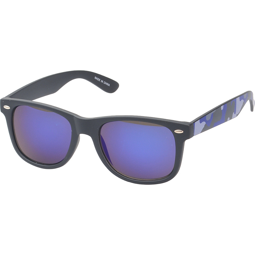 SW Global Eyewear Baldwin Retro Square Camouflage Fashion Sunglasses Blue SW Global Sunglasses