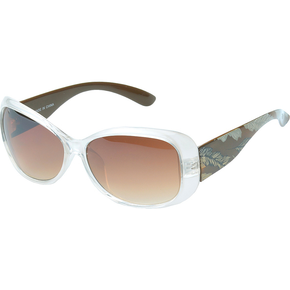 SW Global Eyewear Bonita Oval Fashion Sunglasses Clear Brown SW Global Sunglasses
