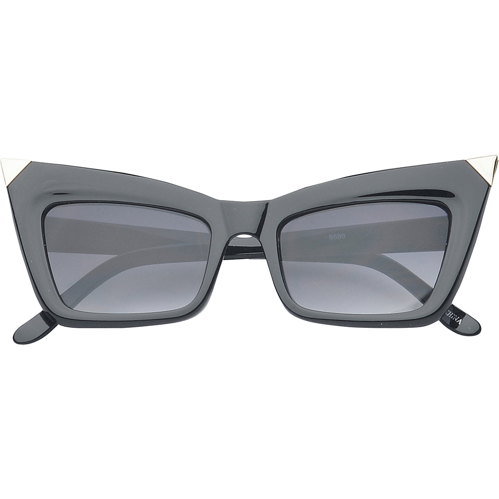 SW Global Eyewear Orville Cat Eye Fashion Sunglasses Black Silver SW Global Sunglasses