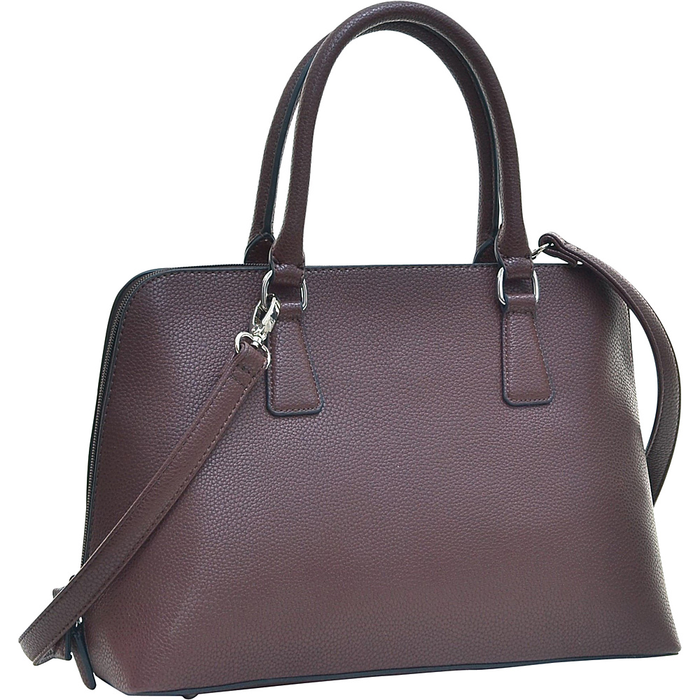 Dasein Buffalo Faux Leather Zip Around Handbag Coffee Dasein Manmade Handbags