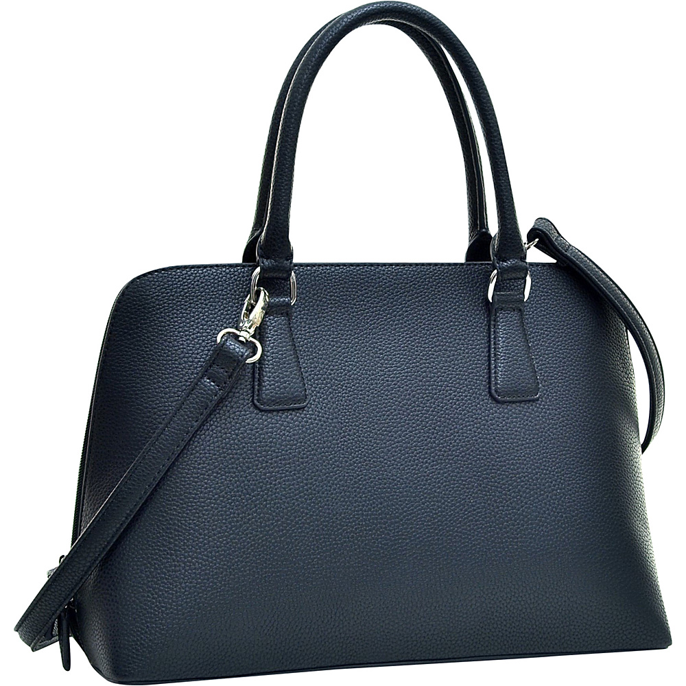 Dasein Buffalo Faux Leather Zip Around Handbag Black Dasein Manmade Handbags