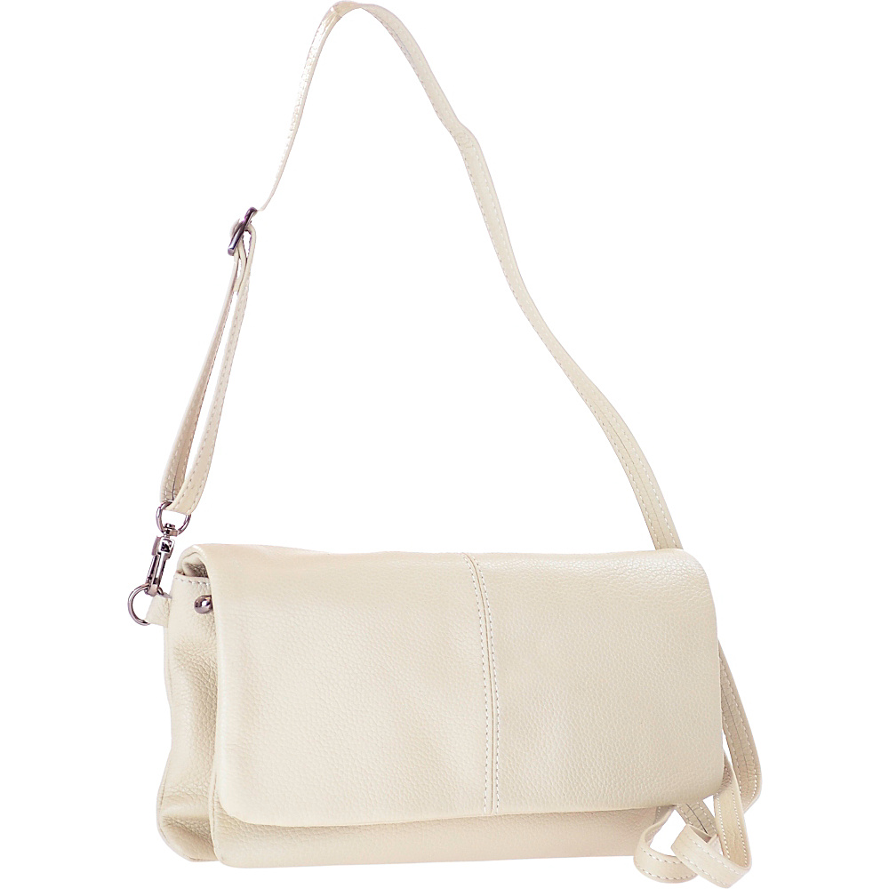 R R Collections Genuine Leather Crossbody Beige R R Collections Leather Handbags