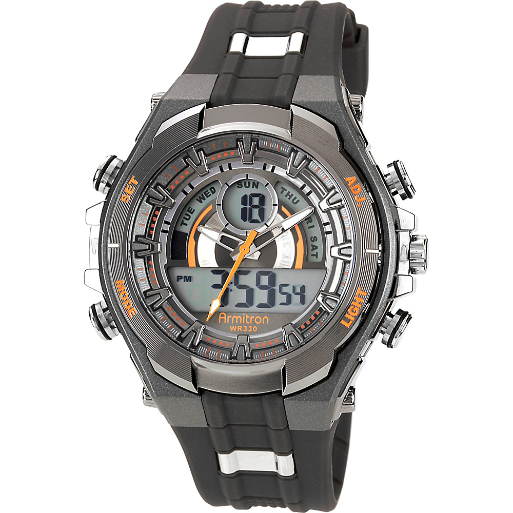 Armitron Sport Mens Watch with Black Band Orange Armitron Watches