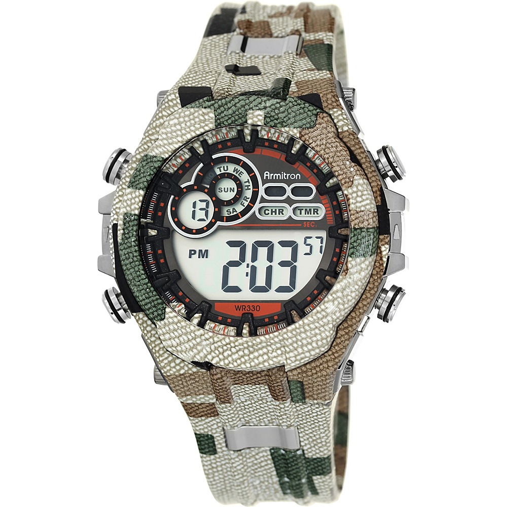 Armitron Sport Mens Digital Chronograph Resin Strap Watch Camoflauge Armitron Watches