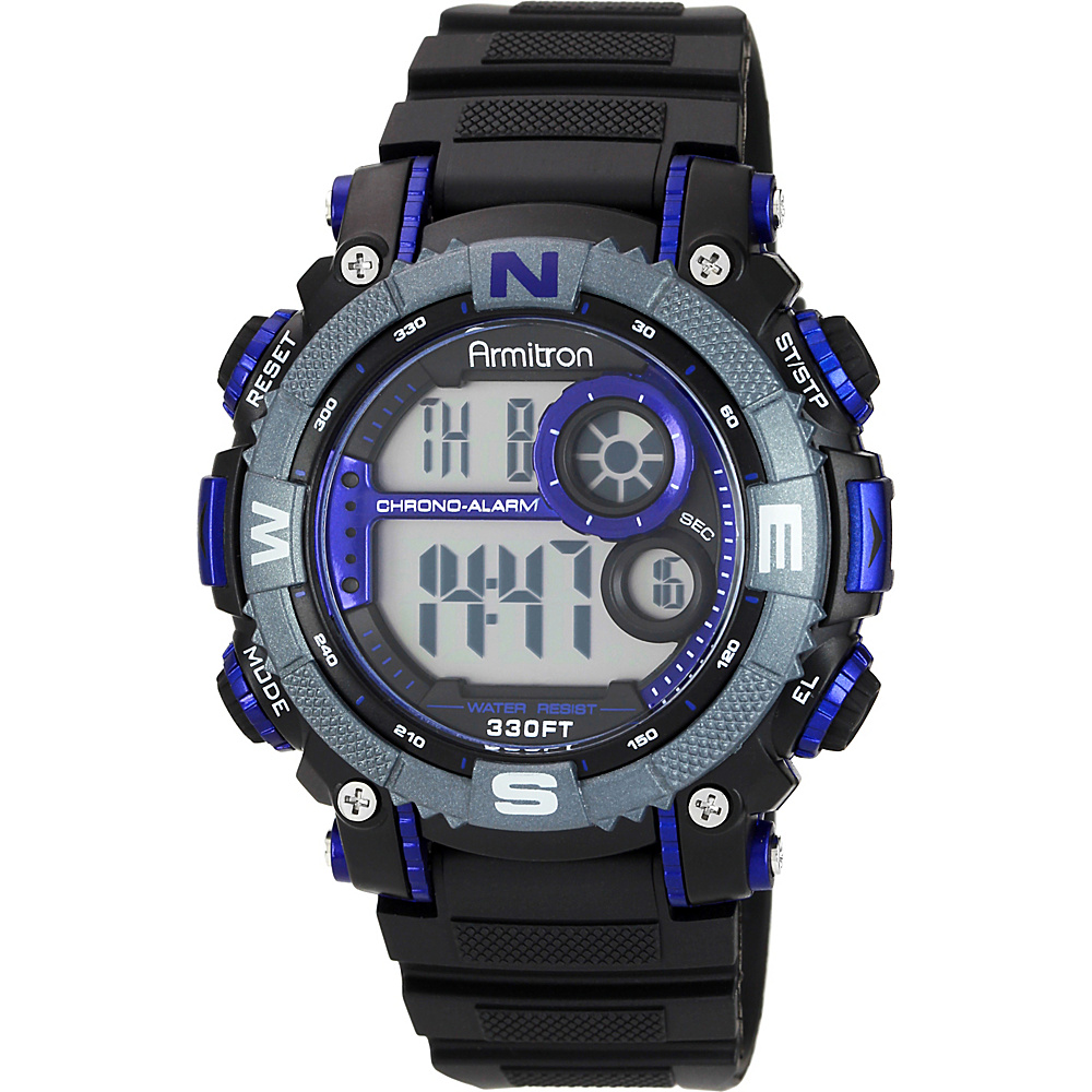 Armitron Sport Mens Digital Chronograph Resin Strap Watch Blue Armitron Watches